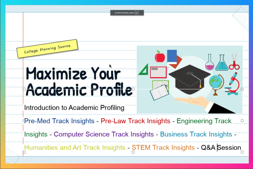 Maximizing Your Academic Profile