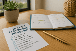 Visual checklist showing a step-by-step roadmap used in college planning services in Southern California.