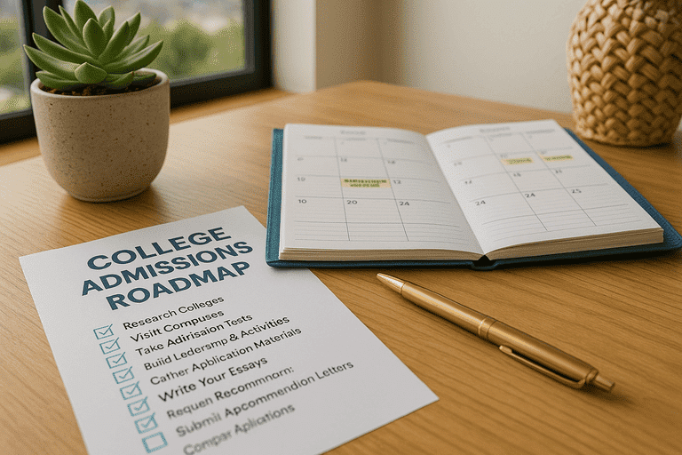 Visual checklist showing a step-by-step roadmap used in college planning services in Southern California.