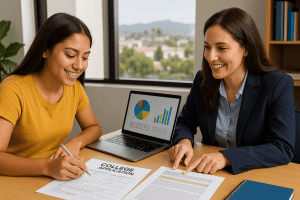 San Diego student receiving personalized college planning services during a one-on-one consultation.