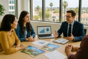 Best college consultant in San Diego meeting with a family to plan college admissions strategy.