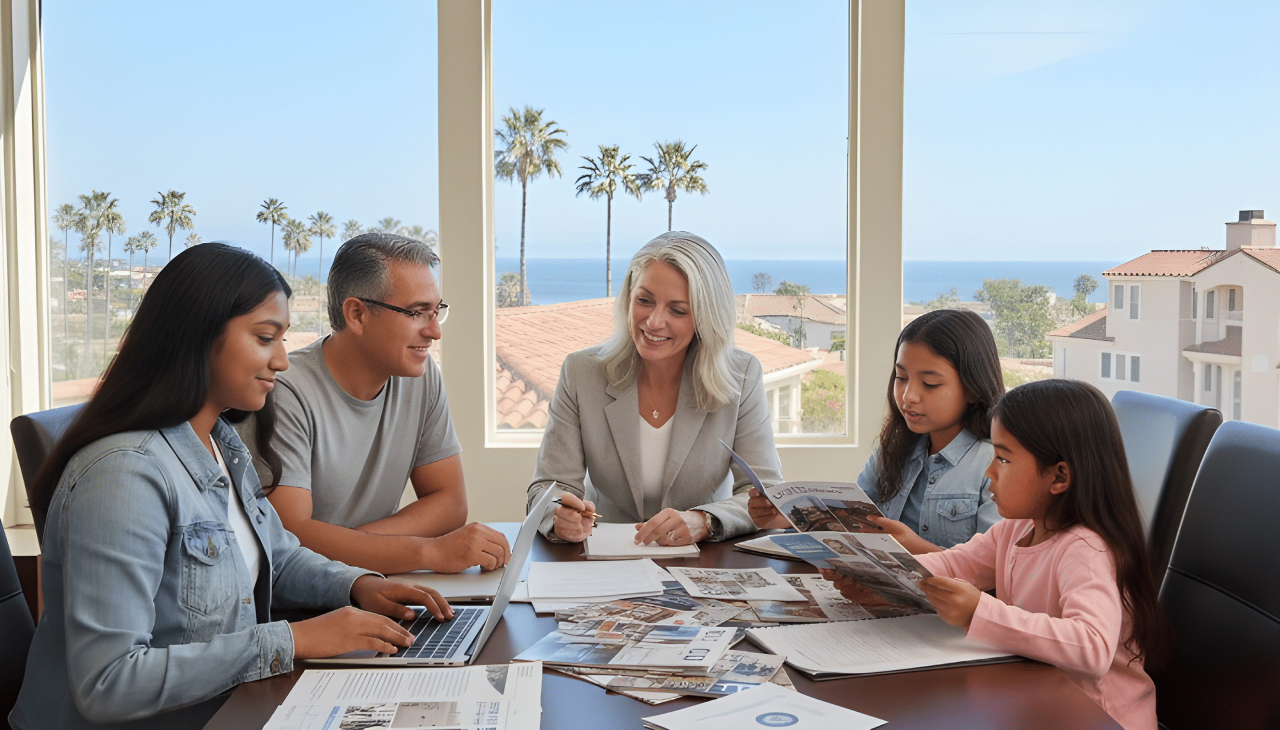 San Diego family considering college choices and reviewing application materials while seeking college admission guidance.