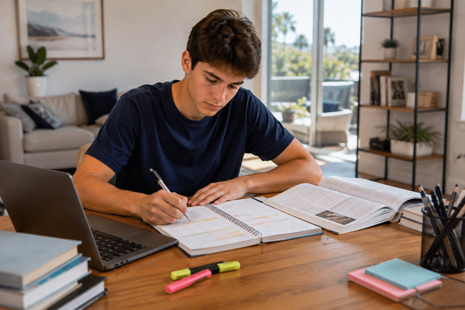Southern California high school student developing study and time management skills before starting freshman year.