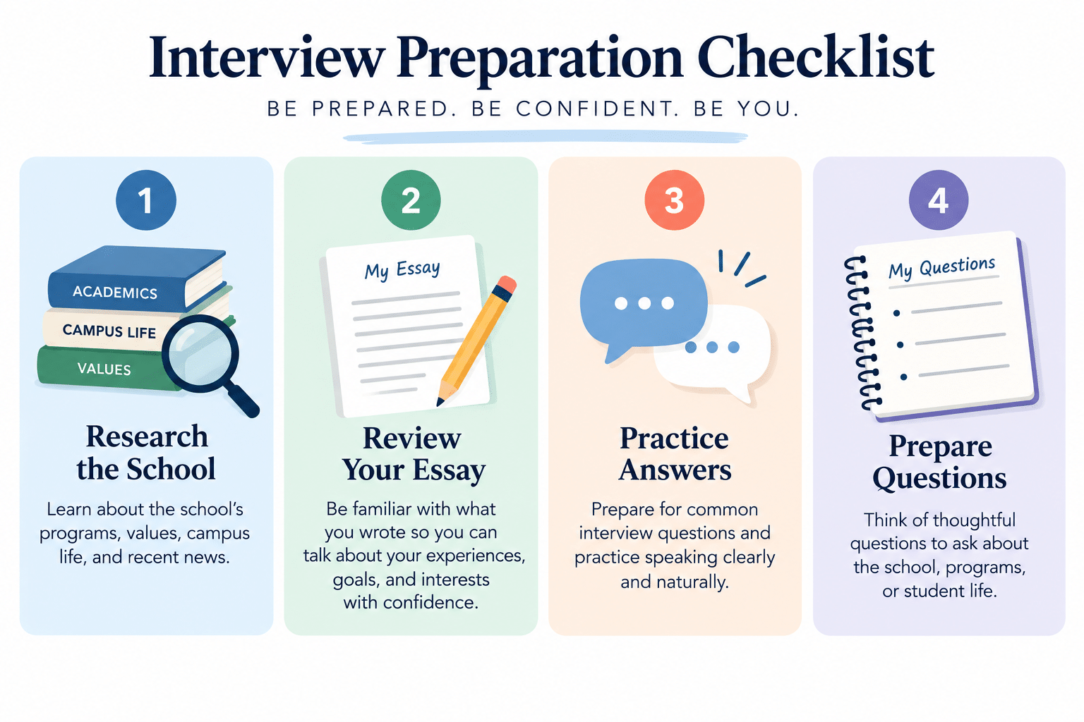 Setup for a virtual college admissions interview over video call