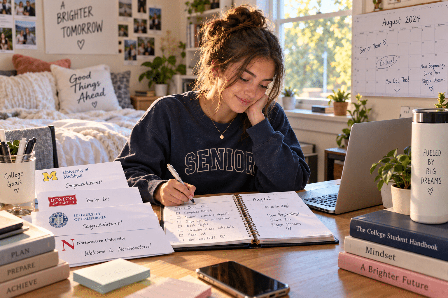 High school senior planning for the college transition